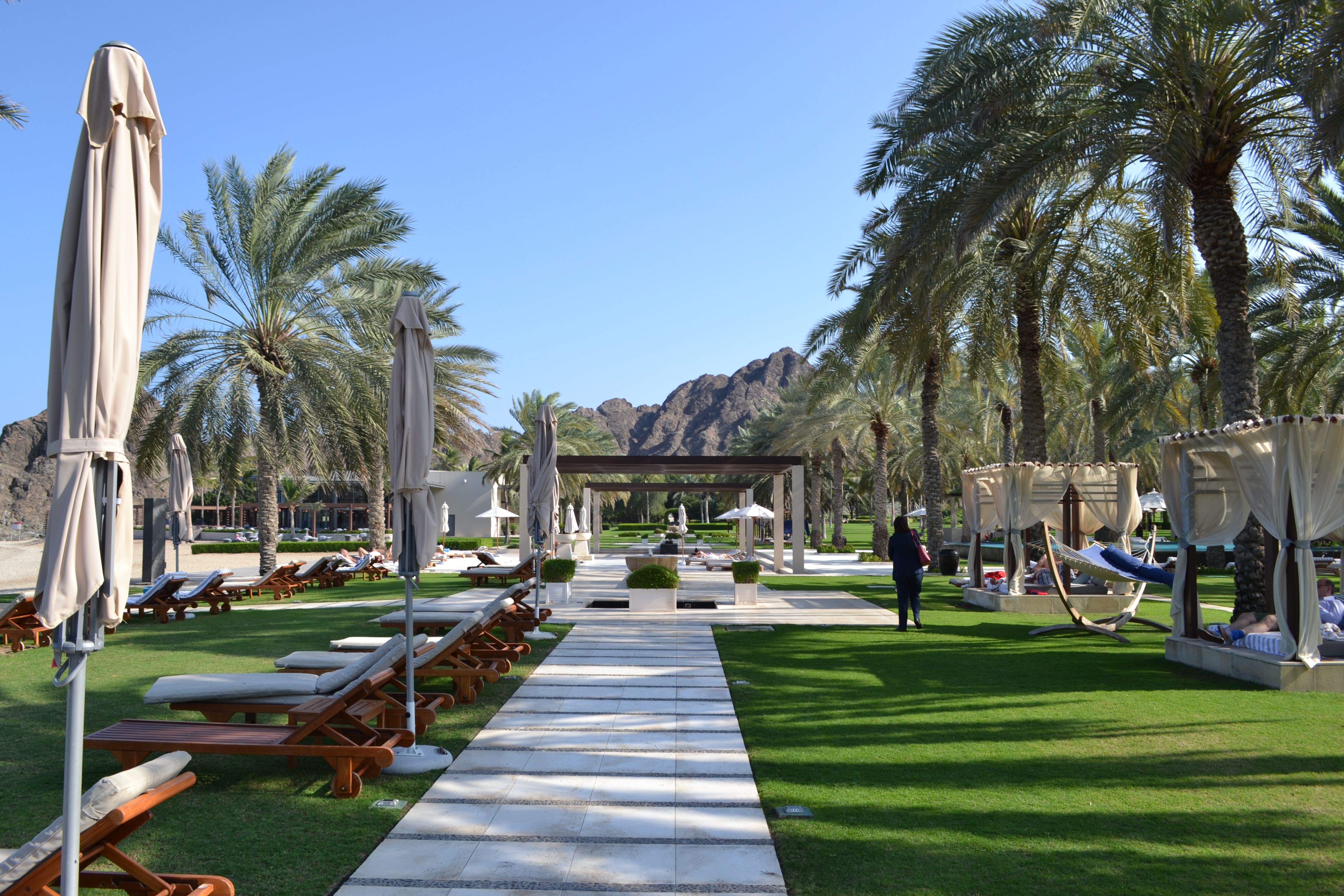 The beach resort gardens - Al Bustan Palace Muscat